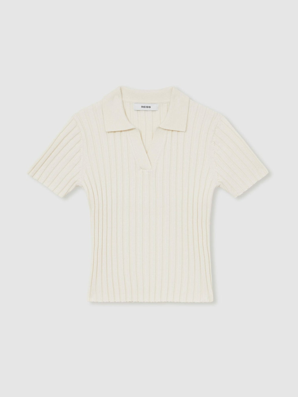 13-14 yrs Rib-Knit Polo Top Ivory | Children & Baby