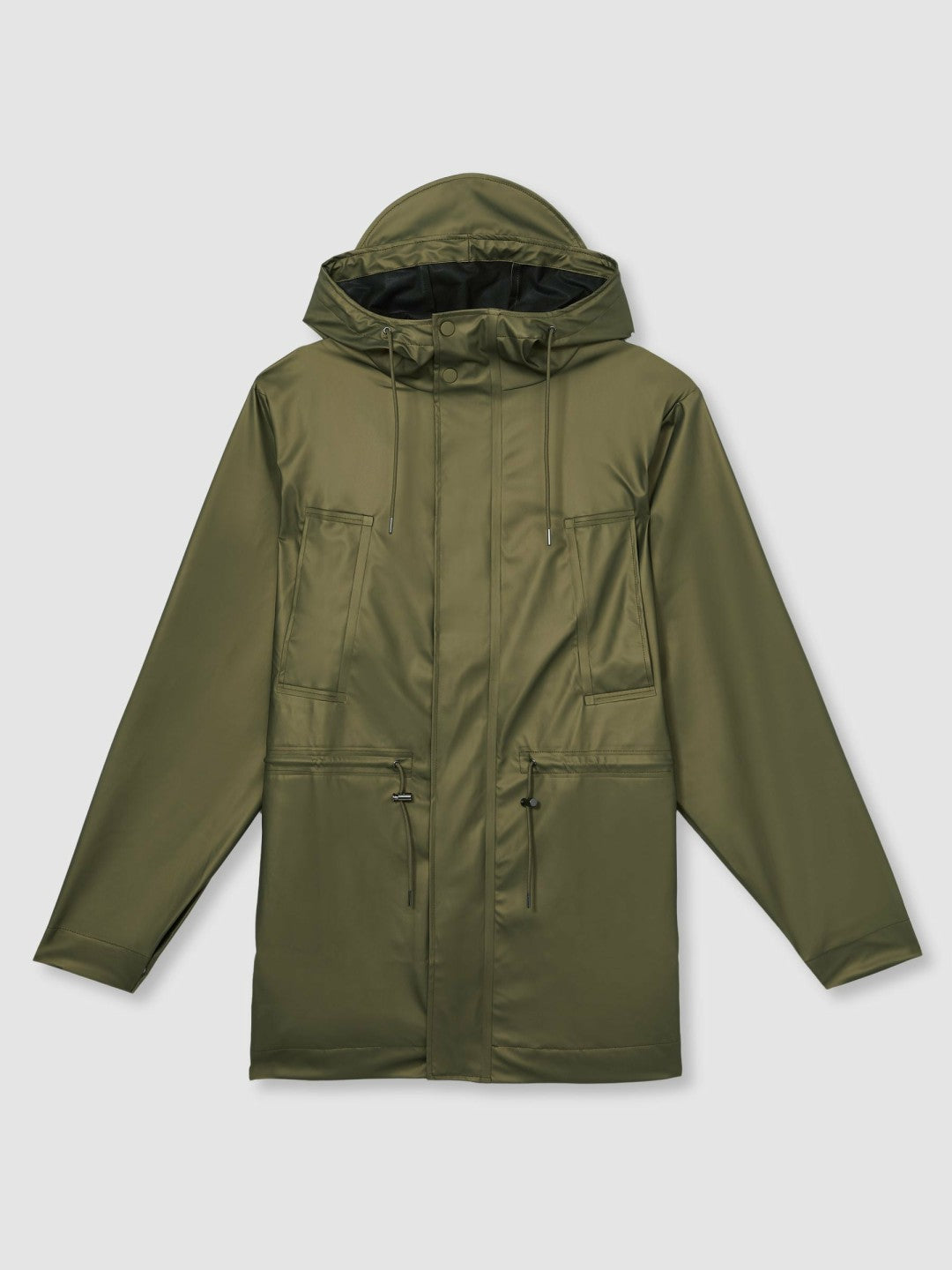 Rains Long Hooded Jacket Revel Brass Green | Women