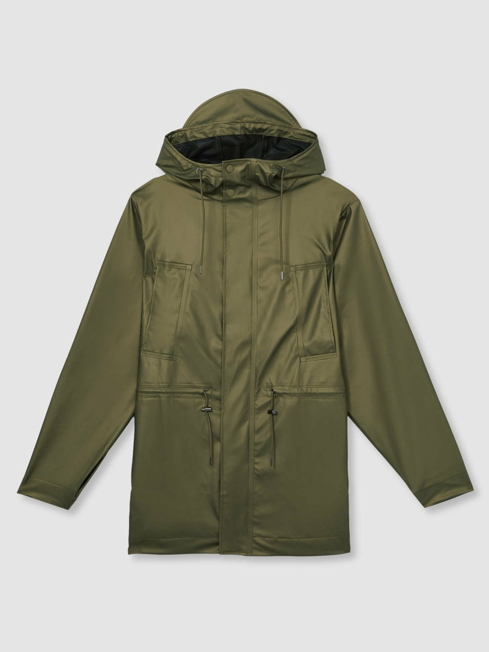 Rains Long Hooded Jacket Revel Brass Green | Women