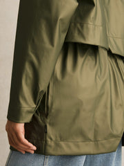 Rains Long Hooded Jacket Revel Brass Green | Women