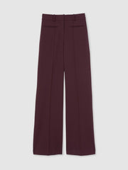 Petite High Rise Flared Trousers Burgundy | Women