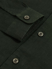 3-9 yrs Linen Cutaway Collar Shirt Dark Green | Children & Baby