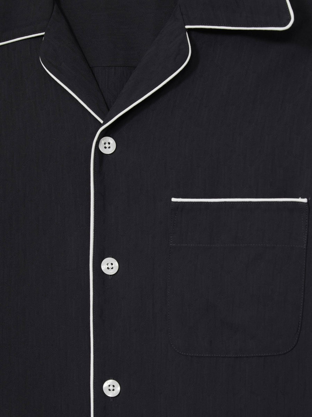 Cuban Collar Shirt with Piping Detail Shirt Navy | Men