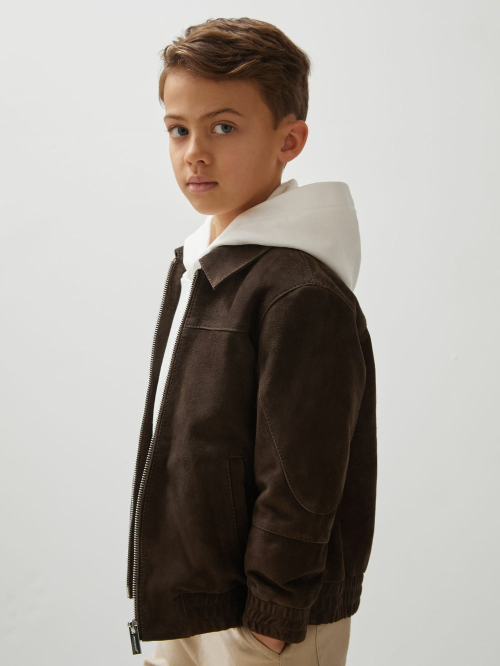 9-13 yrs Unisex Fit McLaren F1 Team Suede Bomber Jacket Distressed Brown | Children & Baby