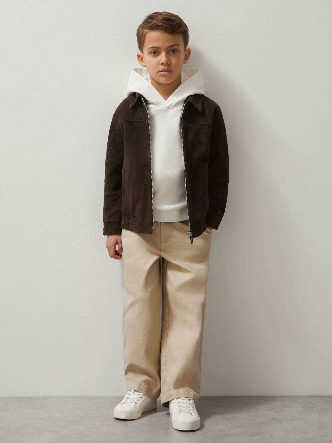 9-13 yrs Unisex Fit McLaren F1 Team Suede Bomber Jacket Distressed Brown | Children & Baby