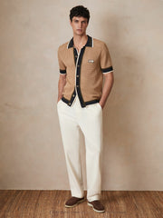| Ché Crochet Tipped Shirt Camel | Men