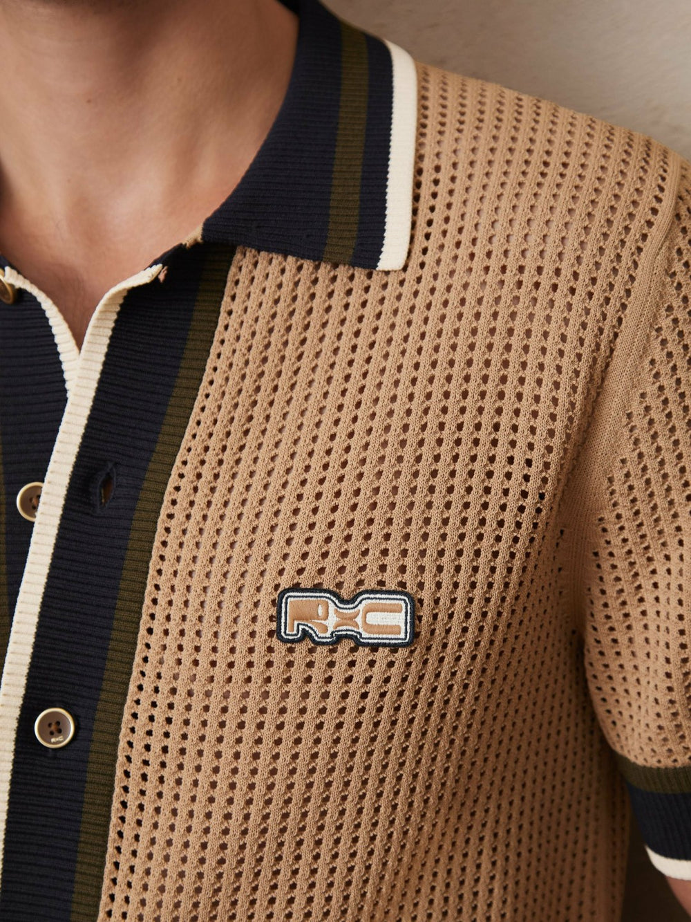 | Ché Crochet Tipped Shirt Camel | Men