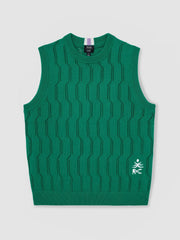Ché Pointelle Crew-Neck Vest Bright Green | Men