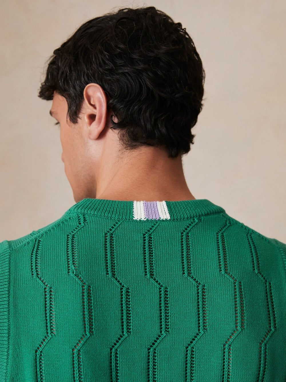 Ché Pointelle Crew-Neck Vest Bright Green | Men