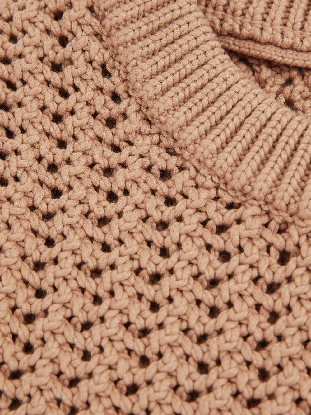 Cotton-Blend Crochet Vest Soft Camel | Men