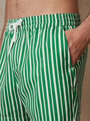 | Ché Stripe Swim Shorts Green/White | Men