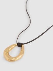 Molten Link Pendant Necklace Gold Tone | Women