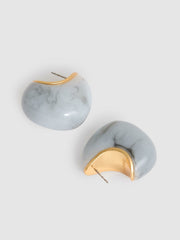 Curve Marble Scoop Earrings Gold Tone | Women