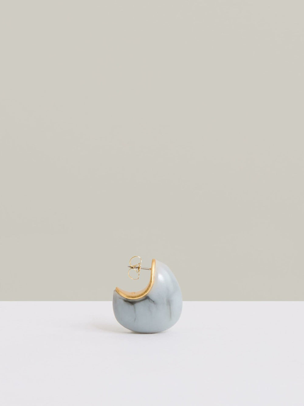 Curve Marble Scoop Earrings Gold Tone | Women