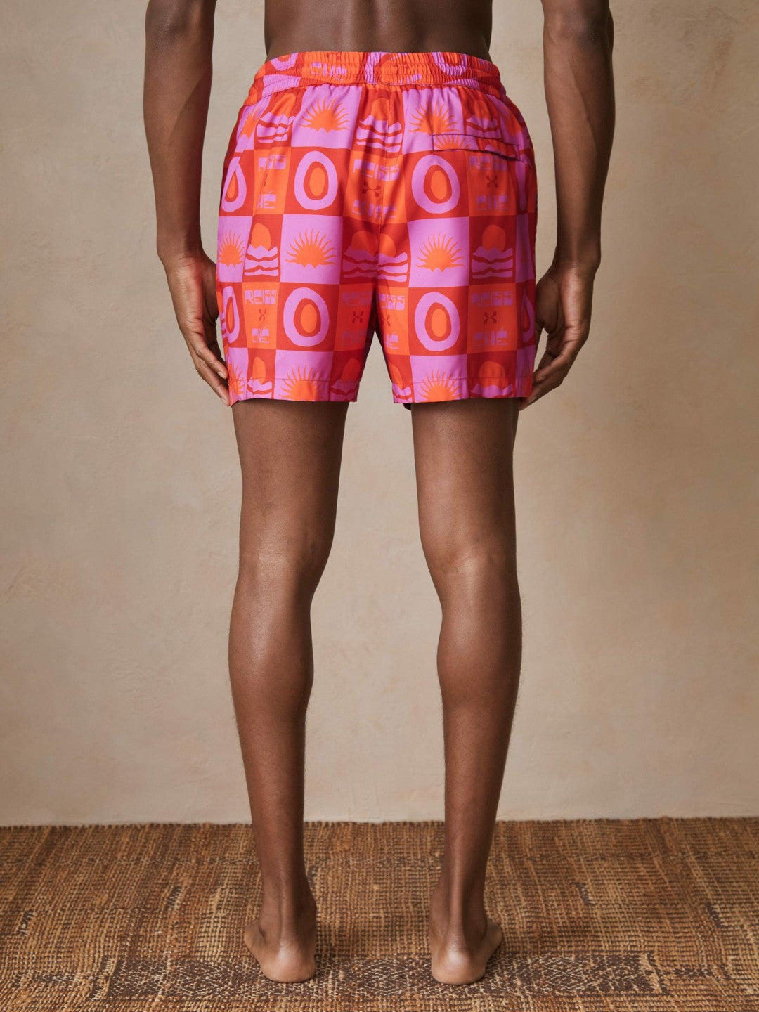 | Ché Sunset-Print Swim Shorts Orange/Pink | Men