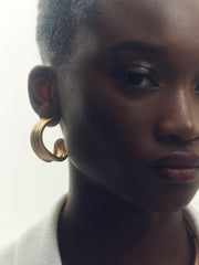 Fluid Hoop Earrings Gold Tone | Women