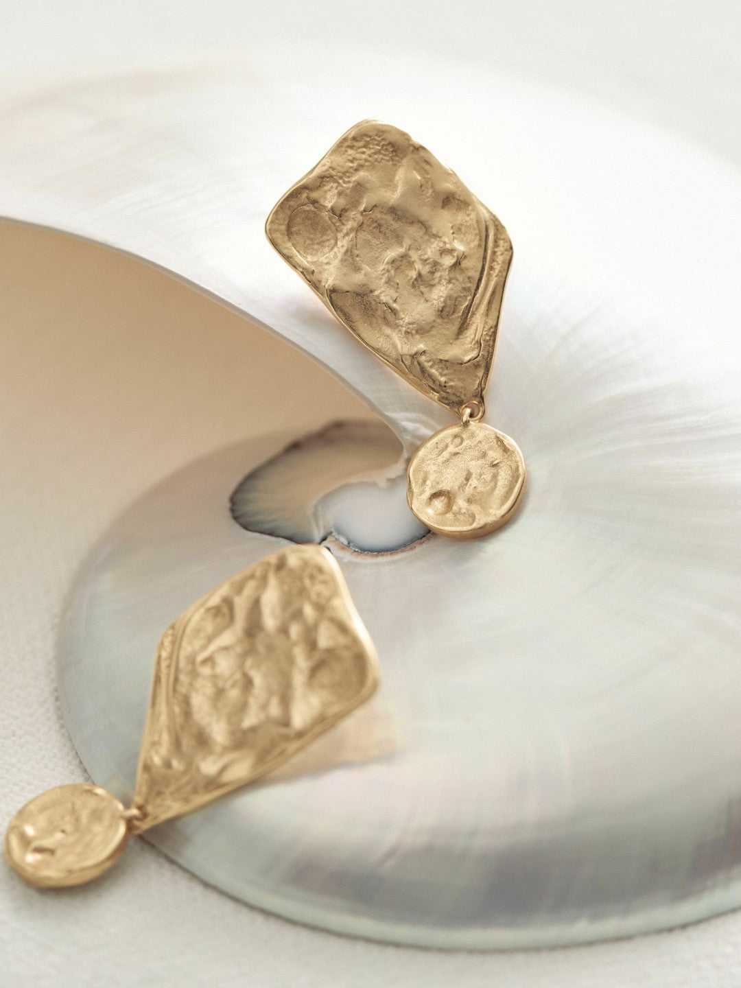 Molten Large Drop Earrings Gold Tone | Women