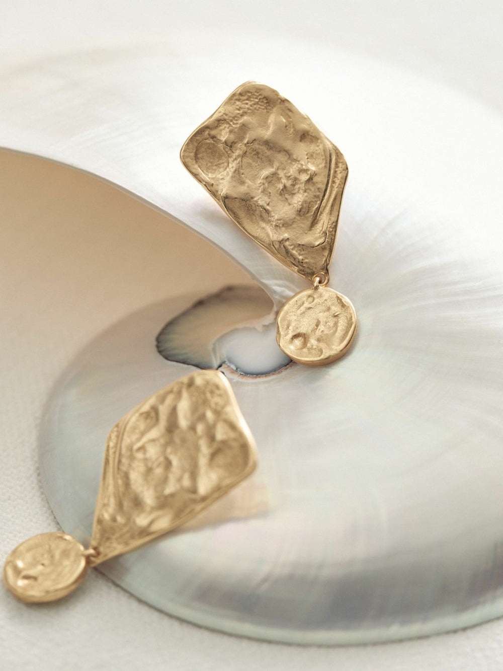 Molten Large Drop Earrings Gold Tone | Women
