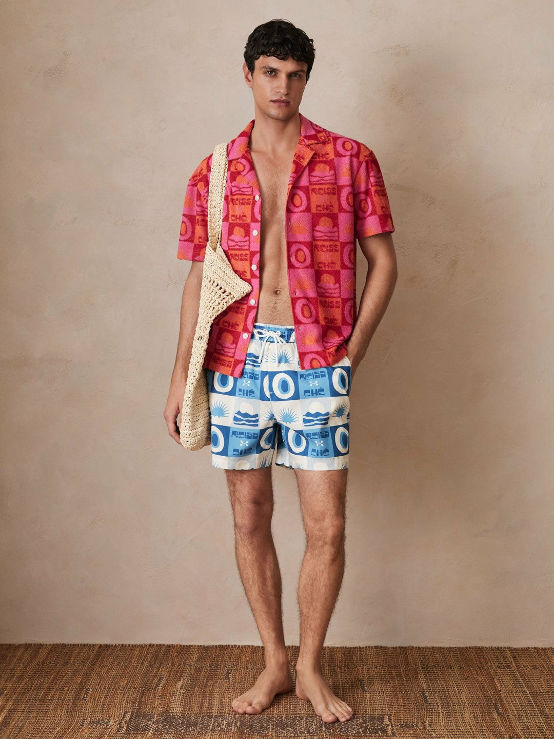 | Ché Sunset-Print Swim Shorts Blue Multi | Men