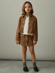 4-9 yrs Suede Cropped Jacket Tan | Children & Baby