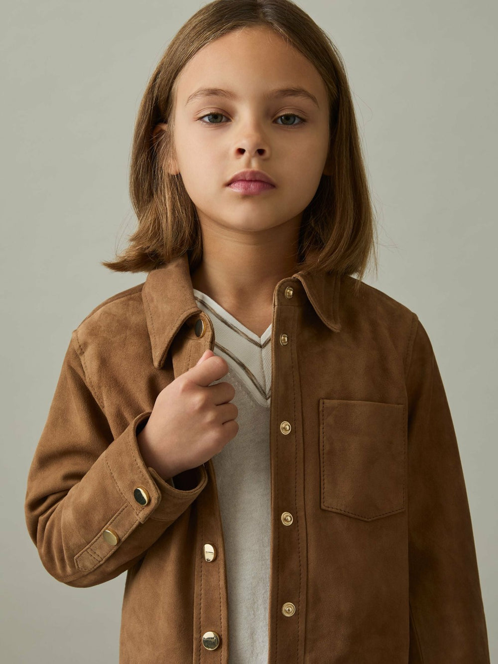 4-9 yrs Suede Cropped Jacket Tan | Children & Baby