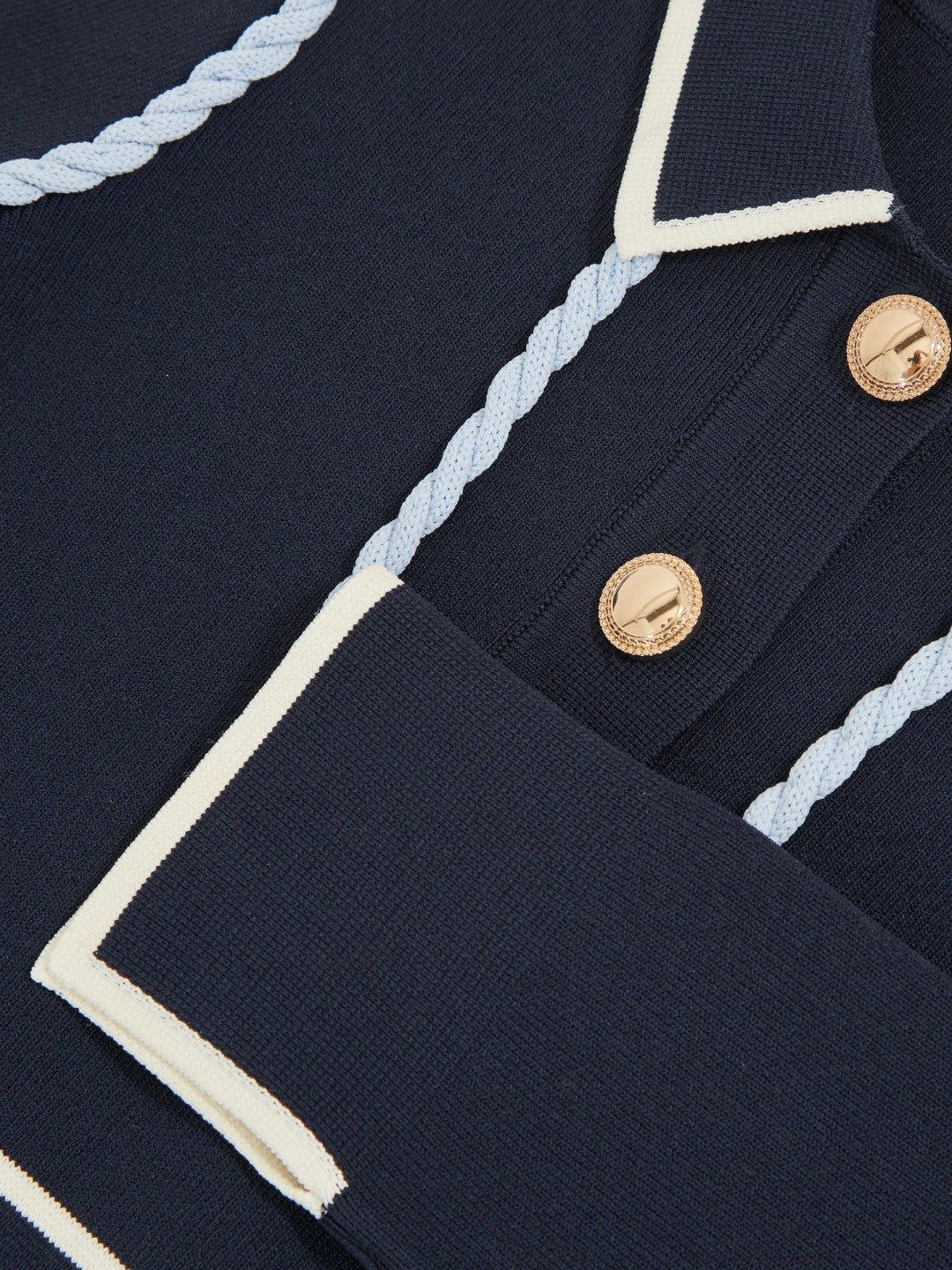 9-13 yrs Piped Knitted Skater Dress Navy | Children & Baby