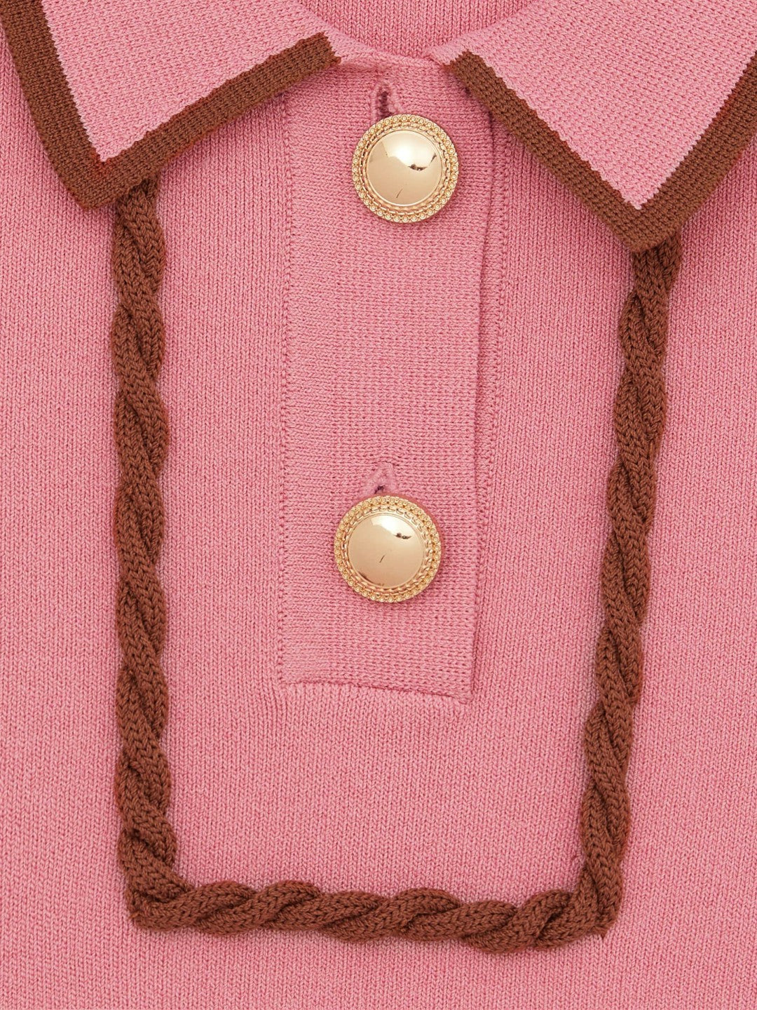 13-14 yrs Twist-Piped Knitted Dress Pink | Children & Baby
