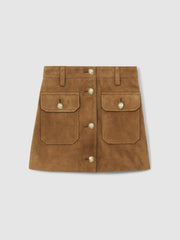 9-13 yrs Suede Flap Pocket Skirt Tan | Children & Baby