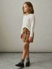 9-13 yrs Suede Flap Pocket Skirt Tan | Children & Baby