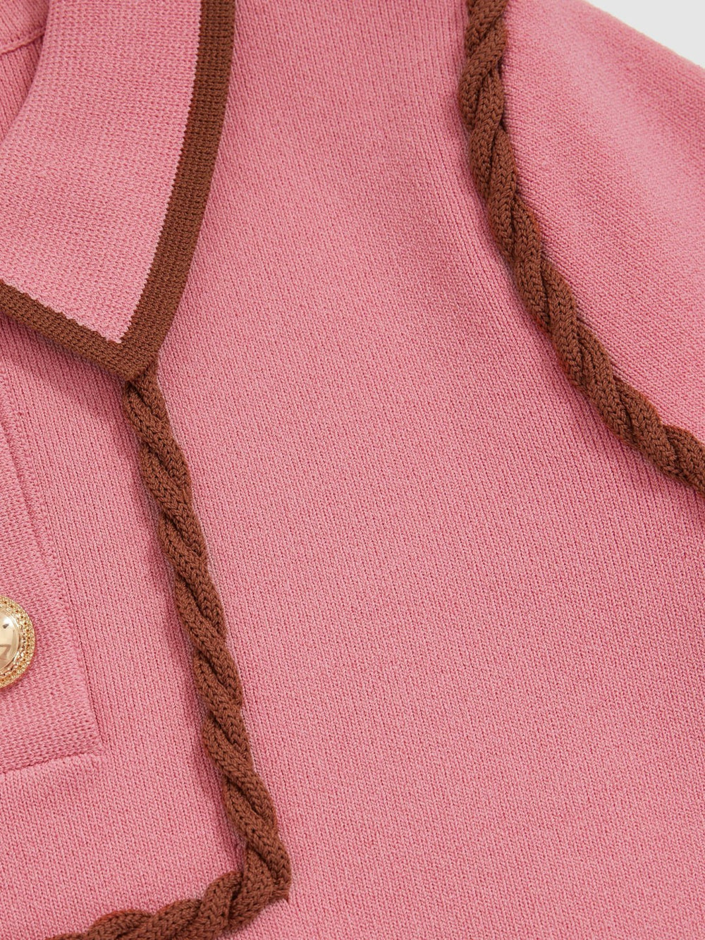 9-13 yrs Twist-Piped Knitted Dress Pink | Children & Baby