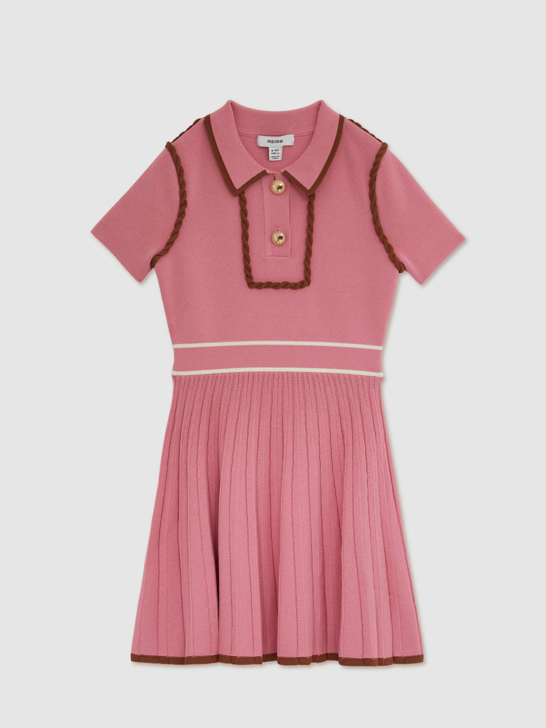 3-9 yrs Twist-Piped Knitted Dress Pink | Children & Baby