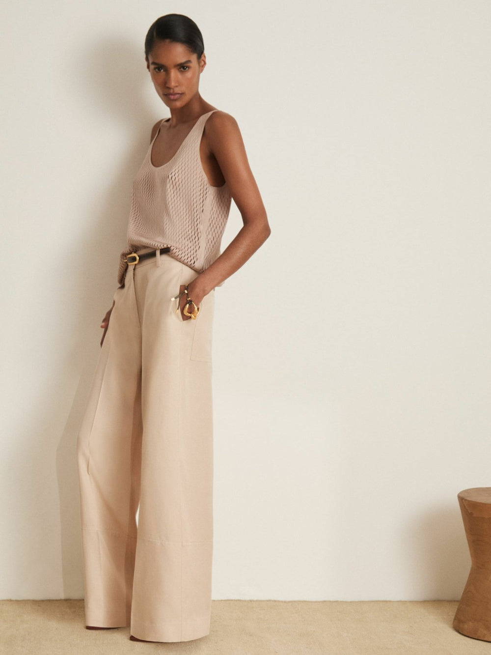 Atelier Laser-Cut Vest Top Taupe | Women