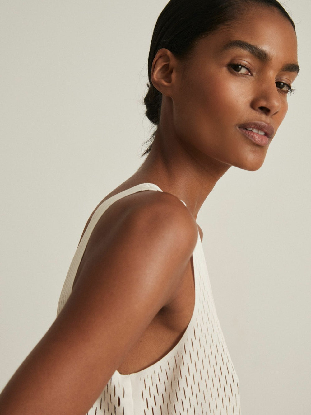 Atelier Laser-Cut Vest Top Cream | Women