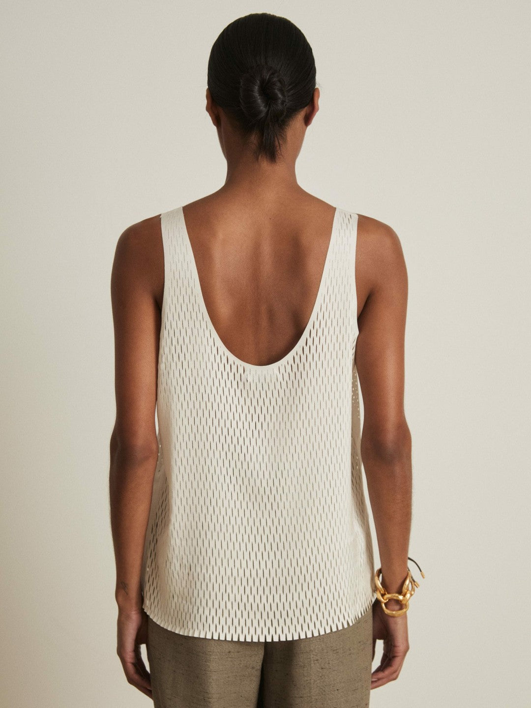 Atelier Laser-Cut Vest Top Cream | Women