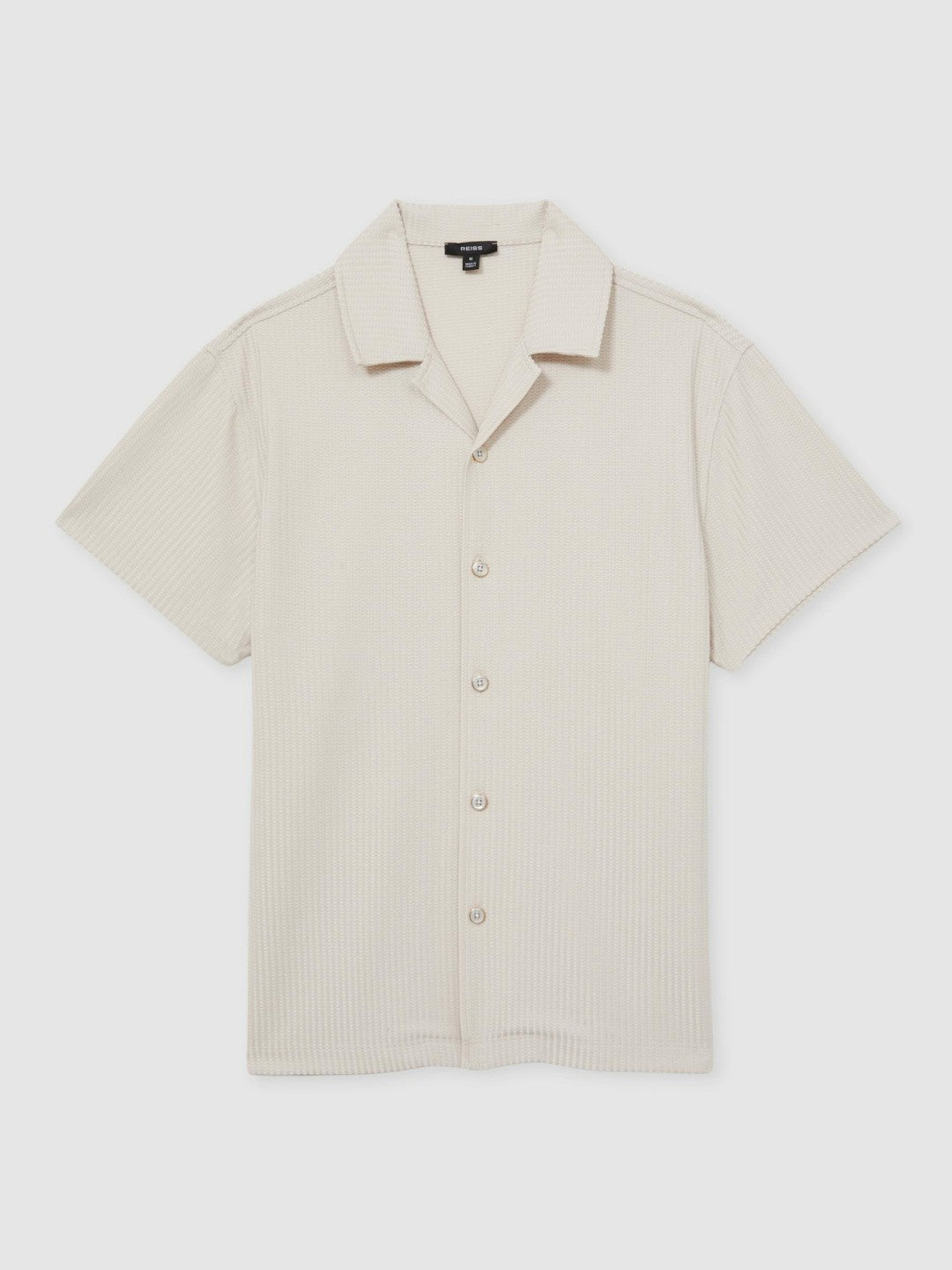 Textured-Knit Cuban-Collar Shirt Champagne | Men