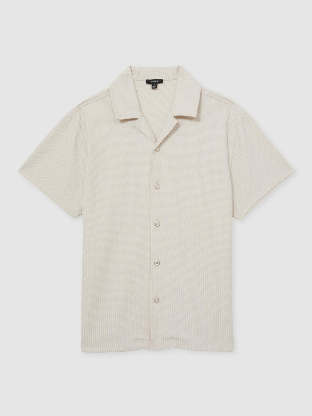 Textured-Knit Cuban-Collar Shirt Champagne | Men