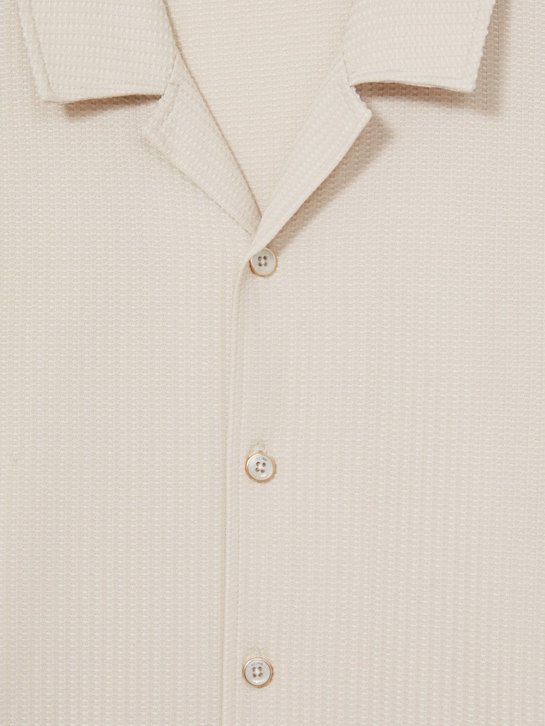 Textured-Knit Cuban-Collar Shirt Champagne | Men