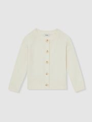 13-14 yrs Cotton Crew-Neck Cardigan Ivory | Children & Baby