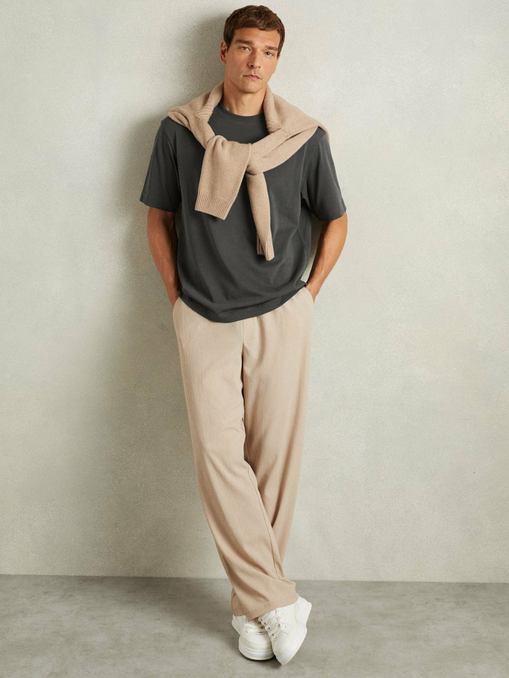 Cotton Garment-Dyed Oversized T-Shirt Washed Black | Men