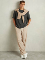 Cotton Garment-Dyed Oversized T-Shirt Washed Black | Men