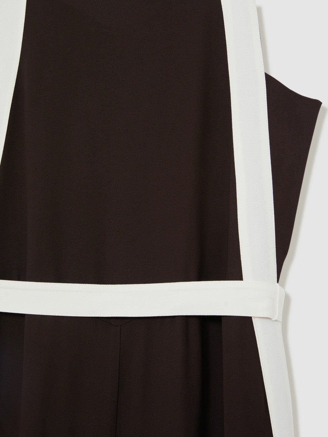 Colourblock Wide Leg Belted Jumpsuit Chocolate/Cream | Women