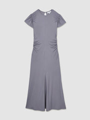 Modal Blend Ruched Jersey Dress Grey | Women