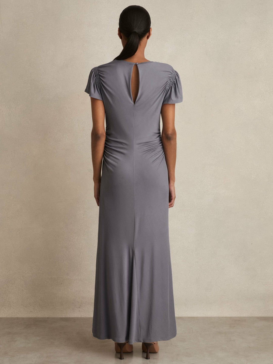 Modal Blend Ruched Jersey Dress Grey | Women