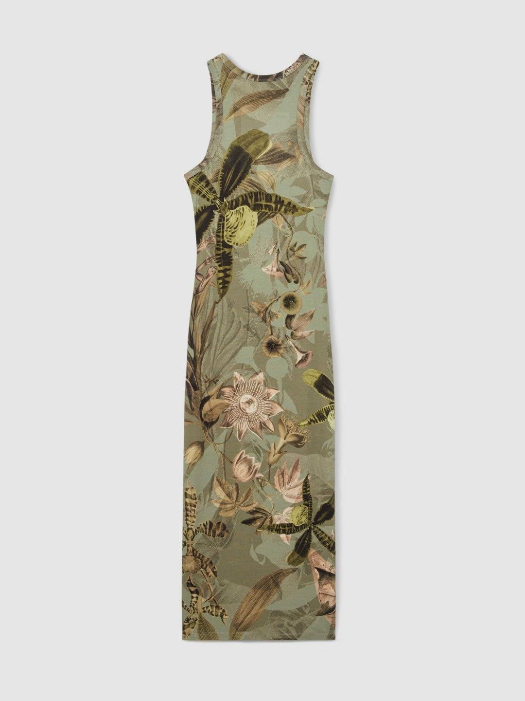 | NYBG Floral Ruched Jersey Dress Khaki | Women