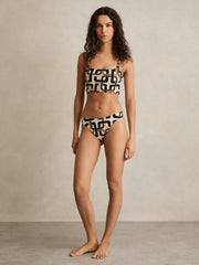 Chain Print Bikini Bottoms Brown/Cream | Women