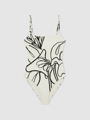| NYBG Floral Graffiti Swimsuit Ivory | Women