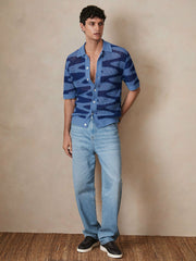 | Ché Wave Crochet Shirt Blue | Men