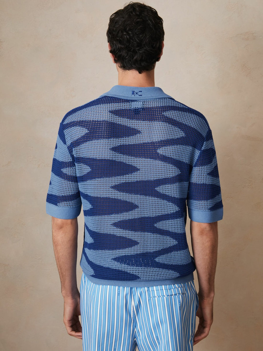 | Ché Wave Crochet Shirt Blue | Men