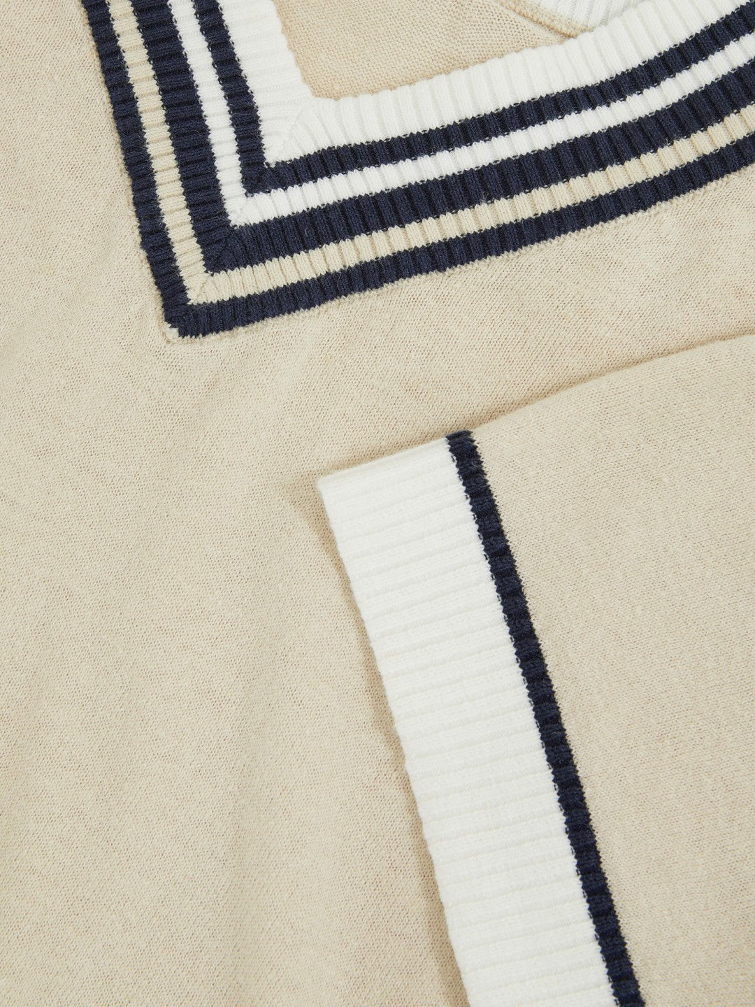 4-9 yrs Cotton-Linen Knit V-Neck Cricket Top Neutral | Children & Baby