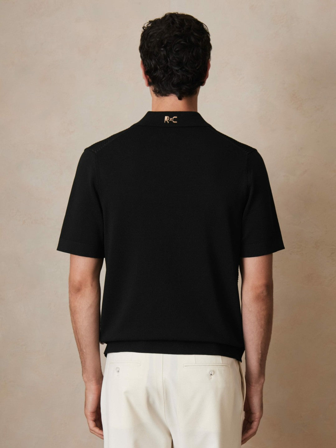 | Ché Beaded Crochet Shirt Black | Men